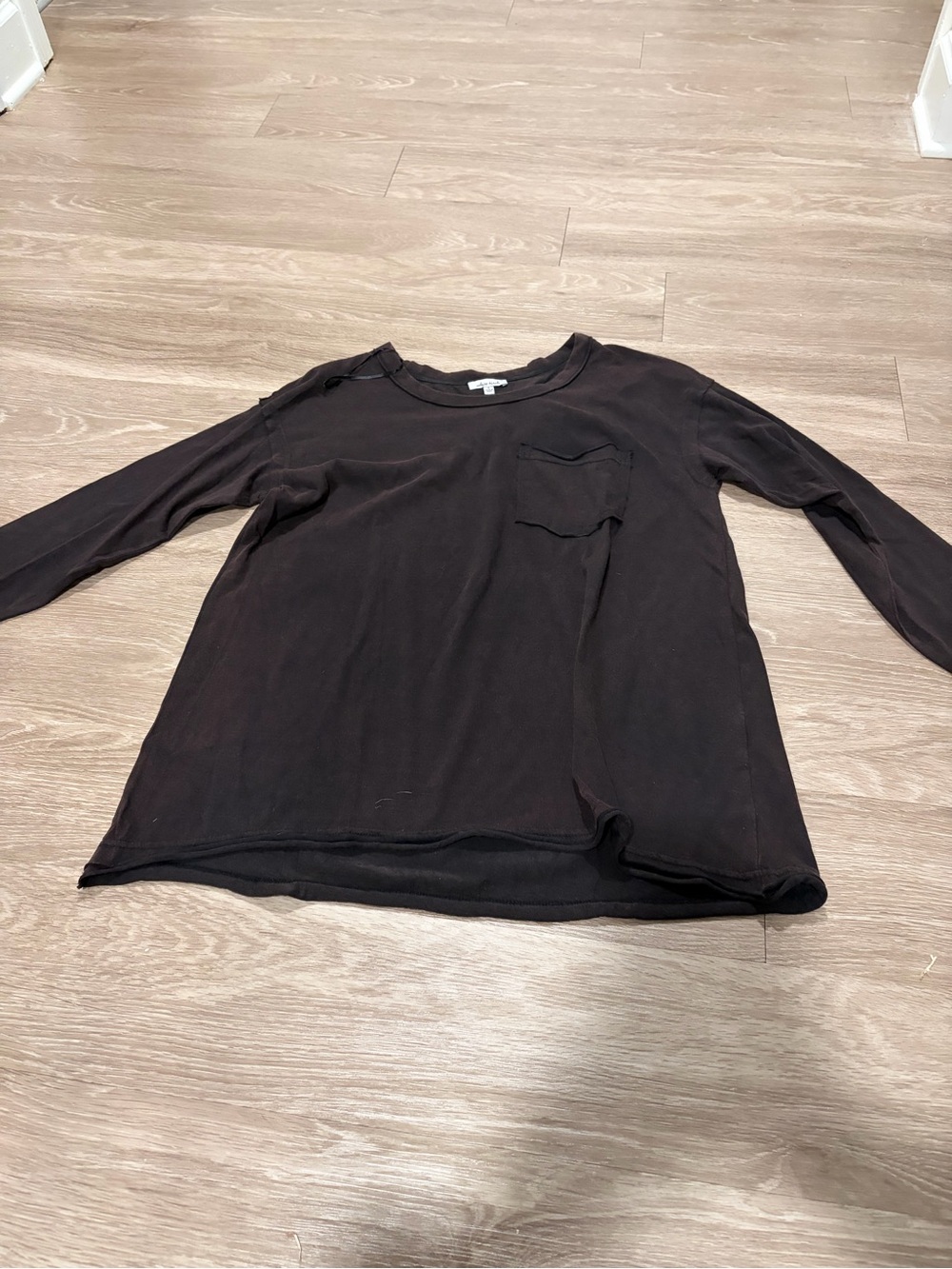white birch Black Long-Sleeve Pocket Tee